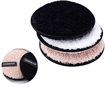 DOITOOL 3stücke Teiliges Waschbares Makeup-entferner Doppellagigem Mikrofaservlies Porentiefe Reinigungspads in Weiß Kaffee Und Schwarz Für Sanfte Effektive Gesichtsreinigung