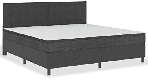 QZZCED Luxus-Betten Hotelbetten Tagesbett Schlafzimmer-Betten Boxspringbett Dunkelgrau Stoff 200x200 cm für Schlafzimmer, Hotels, Wohnungen
