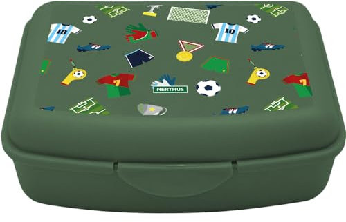 NERTHUS FIH 1348 Fiambrera Infatil Futbol Caja de Almuerzo, Ligera y Fácil de Limpiar