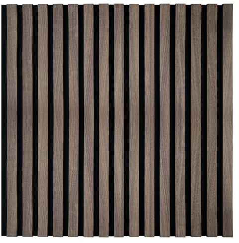 KAISER plastic® Akustikpaneele | Farbe: Eiche dunkelbraun | Wandpaneele in verschiedenen Formaten | Lamellenwand aus Holzfunier und Filz | moderne Wandverkleidung (60 x 60 cm - 1STK.)