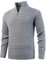 KTWOLEN Uomo Maglione con Zip Invernale Leggero Pullover con Zip a Quarto Maglioni Collo Alto a Maniche Lunghe Maglione Maglia a Cavo, Grigio, XL