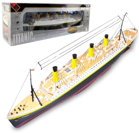 BAUBAUPLAY RC Battleship Model, 2.4G RC 3CH Electric NQD Titanic Cruise Ship Remote Control Watercraft, Outdoor Radio Controlled Ship, High Speed Racing Boat Waterproof Toys