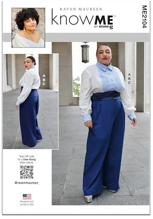 KNOW ME Sewing Pattern ME2104Y5 Misses' Shirt, Trousers and Cummerbund by Raven Maureen Y5 (18-20-22-24-26)