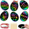 JULMELON Ostern Kratzbilder für Kinder, 36 Stück Ostern Kratzbilder Bastelset Regenbogen Ostern Kratzpapier Ostereier Kratzbilder Anhänger Kratzpapier Ornaments für Ostern Geschenke Party Deko