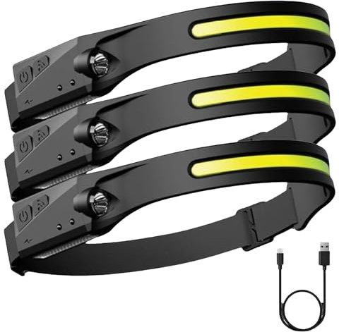 Reiteag Naturvibes Stirnlampe Led Wiederaufladbar, 230°Wide Stirnlampe Rotlicht, Kopflampe Stirnlampe, Sensor Headlamp, Wasserdichte Mit Stirnlampe Joggen, Stirnlampe Led Wiederaufladbar Wandern