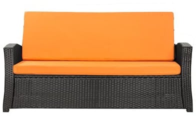 Setgarden® Bankauflage Polyrattan Gartenbank Sitzauflage, Bequeme Sitzauflagen für Gartenbänke – perfekte Auflagen für Ihr Gartensofa oder Ihre Hollywoodschaukel (Orange, 170x60x50 cm)