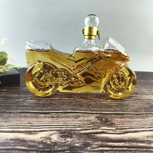 YUZDNM Carafe À Whisky - Carafe À Whisky pour Moto Élégante Moto 750Ml, Vin Écossais Ou Liqueur, Bouteille Vide en Verre De Moto, Bouteille De Vin en Forme De Voiture Scellée