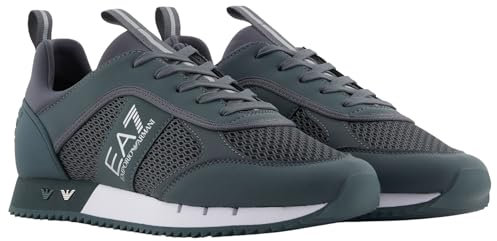 EA7 Black & White Lace Up Sneakers Herren - 44 2/3