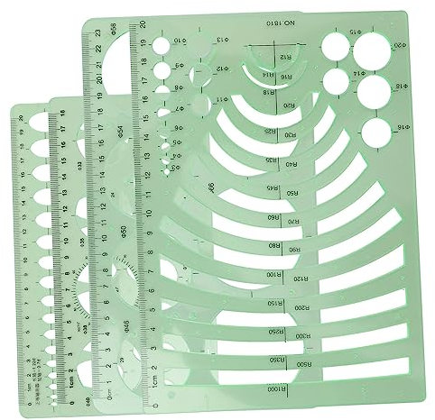 ARTSEWPLY 4 Stück Zeichenlineale Aus Kunststoff Lineale Vorlagen Für Kunst Design Architektur Schulbedarf