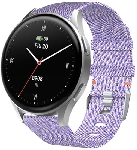 Blueshaweu 18mm 20mm Armband Kompatibel Für Hama Smartwatch 8900 1,32“ / 8900 1,43, Nylon Strick Replacement Uhrenarmband Kompatibel mit Hama 8900 (Lila, 20mm)