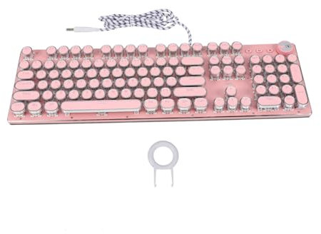 Tofficu Retro Punk Gaming Keyboard Mechanical Keyboard for Laptop Ergonomic Design Smooth Touch Durable for Gaming and Office Use