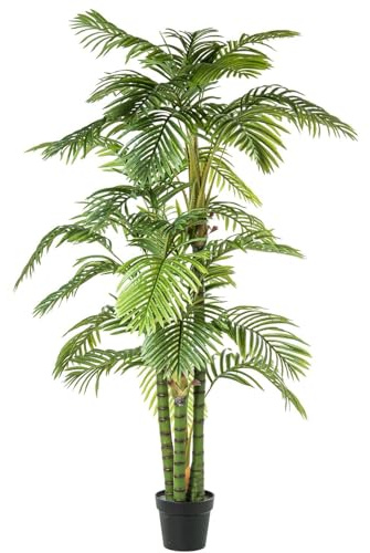 Planta Artificial de una Palmera de PVC en Verde 195x50x50cm