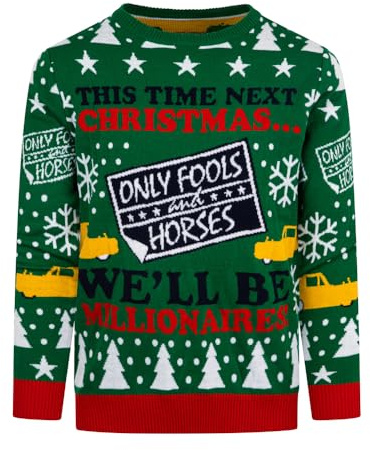 Only Fools and Horses Mens Christmas Jumper – Funny Novelty Xmas Sweater – Festive Knitted Pullover – 100% Acrylic – Sizes S-XXL