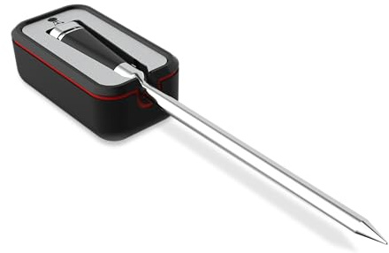 Weber Smart Wireless Temperaturfühler mit Ladegerät/Bluetooth & WiFi, genaue Temperaturkontrolle per App – Schwarz (3401219)
