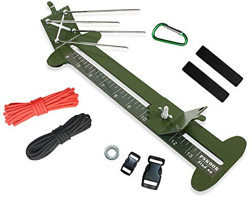 Paracord Armband Jig Kit Werkzeug Weben DIY Maker mit rutschfesten Gummifüßen Einstellbare Länge von 10,2 cm bis 13 Edelstahl Schiebestangen-System für Armbänder Lanyards Seile