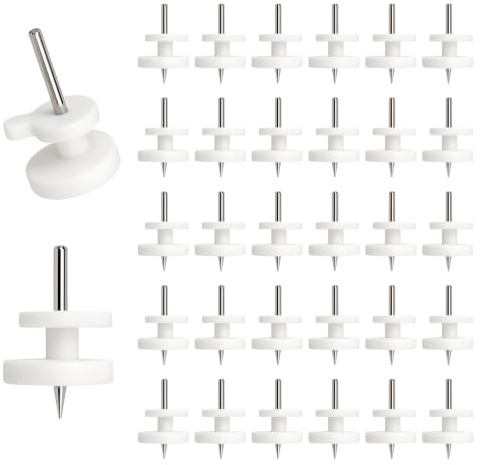 Ganci per quadri 120 pezzi bianchi con mini chiodi | Ganci compatti in ABS da fissare con martello senza trapano per foto calendari e decorazioni leggere fino a 1 kg consigliato