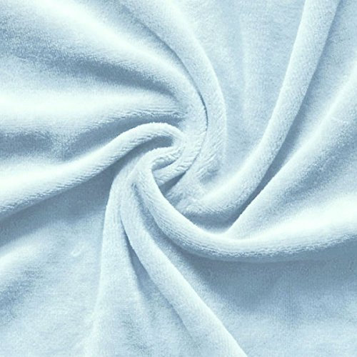 STOFFKONTOR Nicki Baumwollstoff Stoff – kuschelweicher Wohlfühlstoff, Kinderstoff - Meterware, Farbe Baby-Blau – zum Nähen von Kinderkleidung, Hausanzügen, Kissen