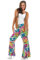 Fun Shack Schlaghose Damen 70er, 70er Jahre Bekleidung Damen, Hippie Kostüm, Schlagermove Hose, Hippie Kleidung, Flower Power Hose, Für Karneval, Fasching & Halloween, XXL