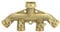 Tech Traders [BRASS BODY] 4-Way Brass Faucet Manifold Garden Hose Connector, Individual Brass Shut-off Valve with Male Connector, Solid Brass Material