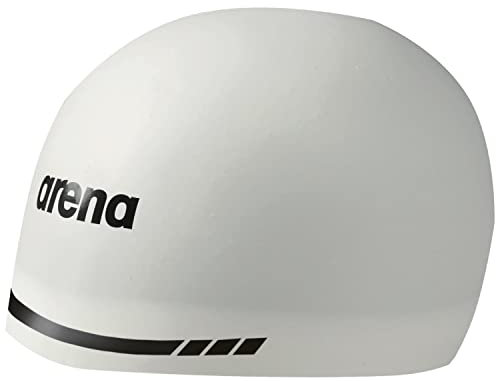 Arena 3D Soft USA - Gorro de natación Unisex para Mujeres y Hombres, 100% Silicona, Color Blanco, Talla L