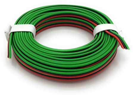 BELI-BECO L318/5 Kabel - Kupferlitze 3 x 0,14 mm² (1x18x0,10 mm) - Drillingsleitung - 5 m Ring (Roco-Farben: Rot-Schwarz-Grün)