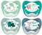 NIP Latex NaturLatex Schnuller BUTTERFLY mit Ring Größe L // 4 Stück Set // Gr.3 16-32 Monate // Latex FSC 100%, made in Germany