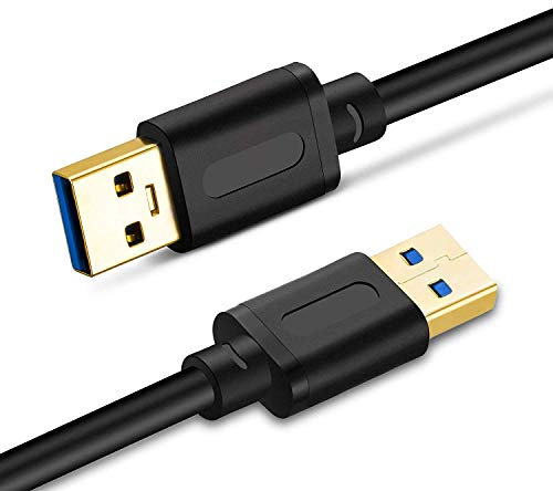 TanQY USB 3.0 A to A 5M Cable, USB Male to Male Double End Cord with Gold-Plated Connector for Hard Drive Enclosures, DVD Player, Laptop Cooler