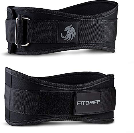 FITGRIFF® Gewichthebergürtel V2 - Gewichtheber Gürtel für Damen und Herren - Bodybuilding, Krafttraining, Crossfit Training - Trainingsgürtel, Weightlifting Belt, Gym Workout (Full Black, XXL)