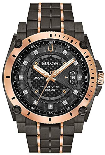 Bulova Herren Analog Quarz Uhr mit Edelstahl Armband 98D149