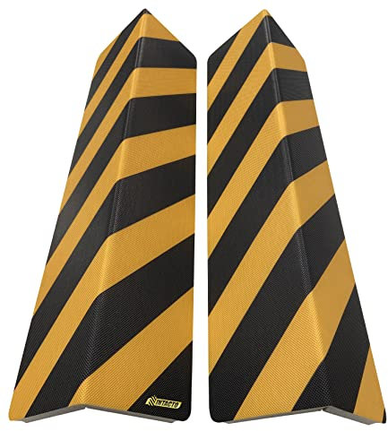 2 esquineras protección parking INTACTO, amarillo y negro con adhesivo 730x300x20mm.