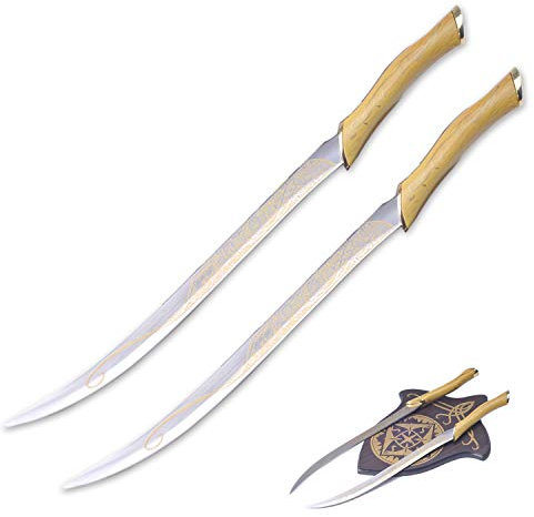 Sword Fort handgefertigtes Anime-Cosplay-Schwerter, scharfe Messer, das Elfen-Doppelschwert im Hobbit-Film, Edelstahlklinge, Orcrist, Westernschwert