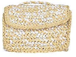 Becksöndergaard Mixa Loel Bag Bamboo/Beige - Umhängetasche/Schultertasche/Handtasche Damen aus Papierstroh - Crossbody Bag - 17 x 13 cm