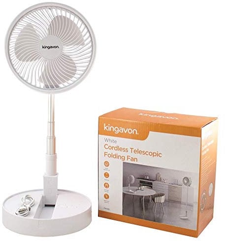 Blackspur White Cordless Telescopic Folding Fan