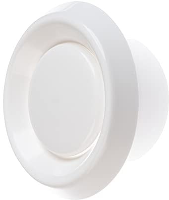 Steinberg14 White 100mm Air Valve for Supply and Exhaust Ventilation - 4 inch Extractor Fan Vent Cover - Round Adjustable Air Vent - Wall Bathroom Diffuser - Plastic Ceiling Ventilation Grilles