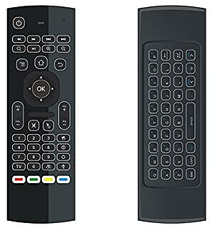 MX3 MX3-L Air Biuse Air Mouse T3 Smart Voice Telecomando Voice 2.4G RF Tastiera wireless adatta per X96 Mini Km9 A95X H96 Max Adatto per Android TV Box,EN mic with backlit