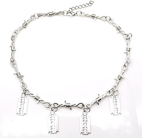 Piccolo Filo Rovi Ferro Unisex Girocollo Collana Donna Hip-Hop Gotico Punk Lama Filo Spinato Piccole Spine Catena Girocollo Regali