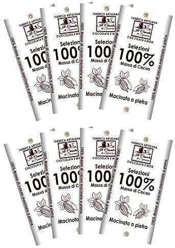 Set Tavolette MASSA DI CACAO 100% - 8 pz da 140gr (1120gr)- Cioccolato Fondente 100% Artigianale MADE IN ITALY - Il Casale Di Spanora