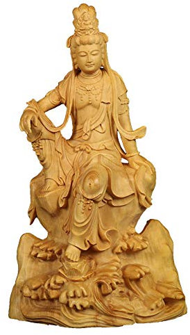 Statuen Dekoartikel & Figur Skulpturen Figuren Guanyin Buchsbaum Buddha Statue Skulptur Dekoration