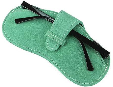 Custodia per occhiali da sole in vera pelle, per uomini e donne, Pelle scamosciata Tiffany, taglia unica