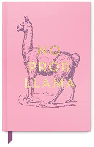 Designworks Ink Vintage Sass No Prob Llama Hardcover Journal, Notitzbuch in der Farbe Pink, 240 Seiten liniert, mit den Maßen 14,6 x 21,6 cm, JB86-1102EU