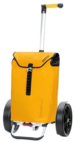ANDERSEN Einkaufstrolley - Tura Shopper Ortlieb gelb 49 L Handwagen, wasserdicht, wetterfest, Aluminium, Griff ergonomisch, klappbar, Kugellagerad