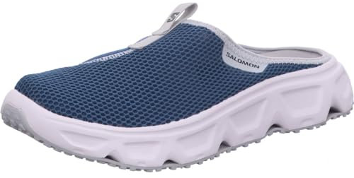 Salomon Reelax Slide 6.0 Herren Pantoletten, Outdoor-bereit, Sofortiger und lang anhaltender Komfort, Vielseitiger Einsatz, Blue Ashes, 46 2/3