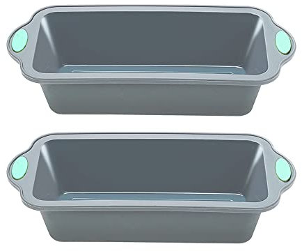 To encounter 9 Inch Silicone Bread and Loaf Pan, 2 Pack Food Grade Nonstick Silicone Molds for Baking Banana Bread, Meat Loaf, Pound Cake, with Metal Reinforced Frame More Strength