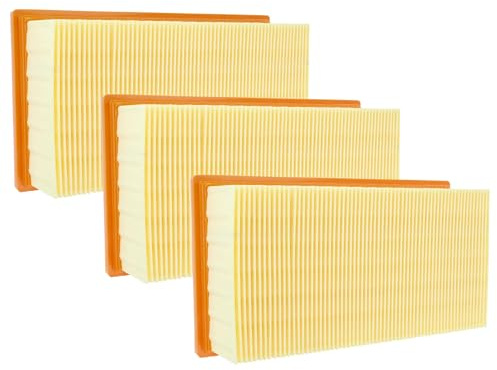 vhbw 3x Flachfaltenfilter kompatibel mit Kärcher NT 351 Eco-HO | NT 351 Eco Profi Nass- und Trockensauger, Staubsauger - Filterelement