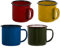 Housoutil Tazas Esmaltadas, 4 Pieces Tazas Acero Esmaltado, Red Yellow Blue Green Tazas Esmaltadas, Tazas Esmaltadas Con Frases, Tazas De Camping Para Picnics En Interiors Y Exteriores Pesca Camping