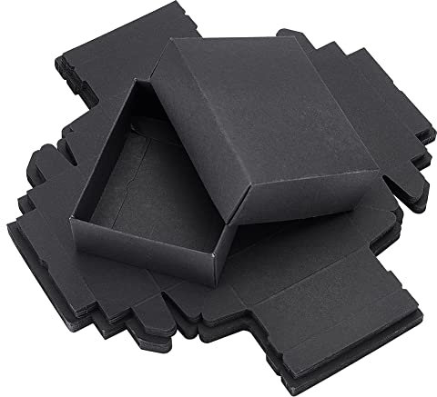 BENECREAT 20 Set Geschenkboxen Aus Karton Mit Deckel, 11.6x9.6x3.8cm Schwarzer Karton Schmuckschatulle Geschenkbox Zum Verpacken von Geschenken, Vorschlag, Geburtstag, Hochzeit