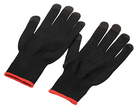 sourcing map Game-Handschuhe, Finger-Gaming-Handschuh, atmungsaktiv, Anti-Schweiß, Touch, mobiler Game-Controller-Handschuh, schwarz/rot, für mobiles Gaming, 1 Set