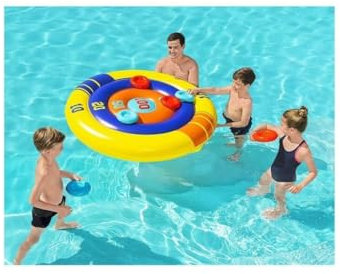 OISE ART STORE Trade Shop – Aufblasbares Spielzeug rund Disc Champion Frisbee Ø 140 cm Pool 52566
