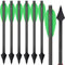WANVZMR 6,3 Carbon Pistole Armbrust Bolzen Pfeile mit Jagdspitzen Jagdpfeile,Mini Armbrustbolzen Armbrustpfeile für 50-110lbs Pistolenarmbrust Präzisionsziel Jagd Bogenschießen (Type1 Grün 6PCS)
