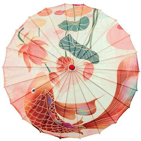 Parapluie de Papier Chinois, Parapluie Japonais Parapluie de Papier huilé de 32 Pouces Parapluie Chinois Classique pour Parapluie de Danse Parasol avec de l'os de Bambou pour Les Costumes Style1